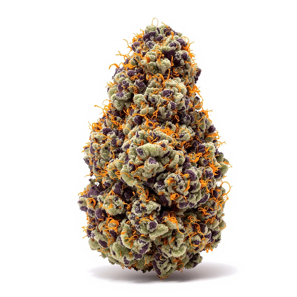 Sugar Black Rose 88% indica / 12% sativa — flor con tricomas visibles