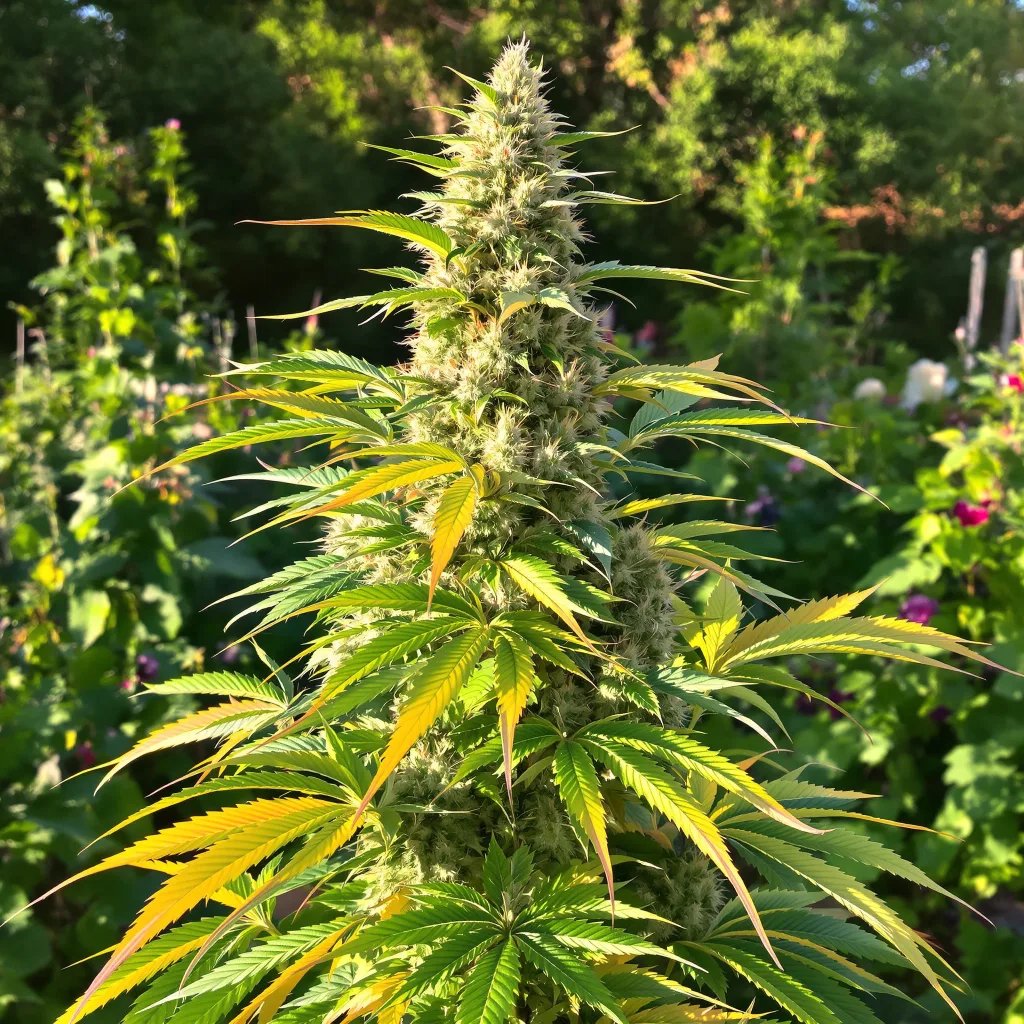 Sugar Cookie 60% indica / 40% sativa — flor con tricomas visibles