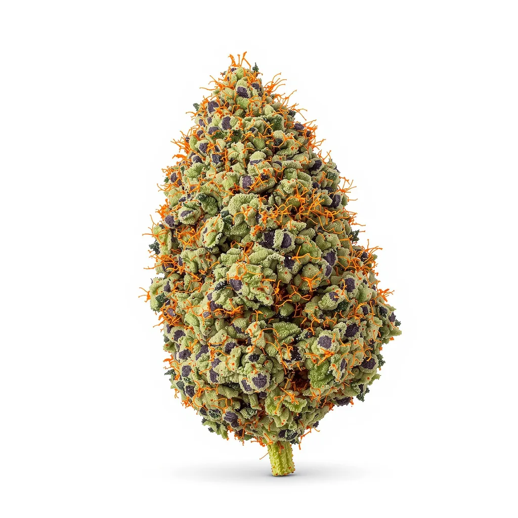 Sugar Mama 81% indica / 19% sativa — flor con tricomas visibles