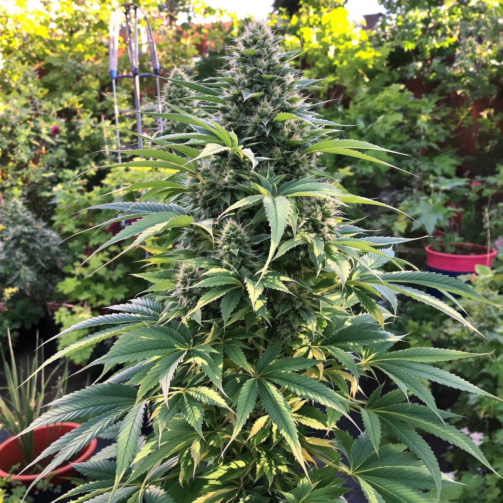 Super Blue Dream 75% indica / 25% sativa — flor con tricomas visibles