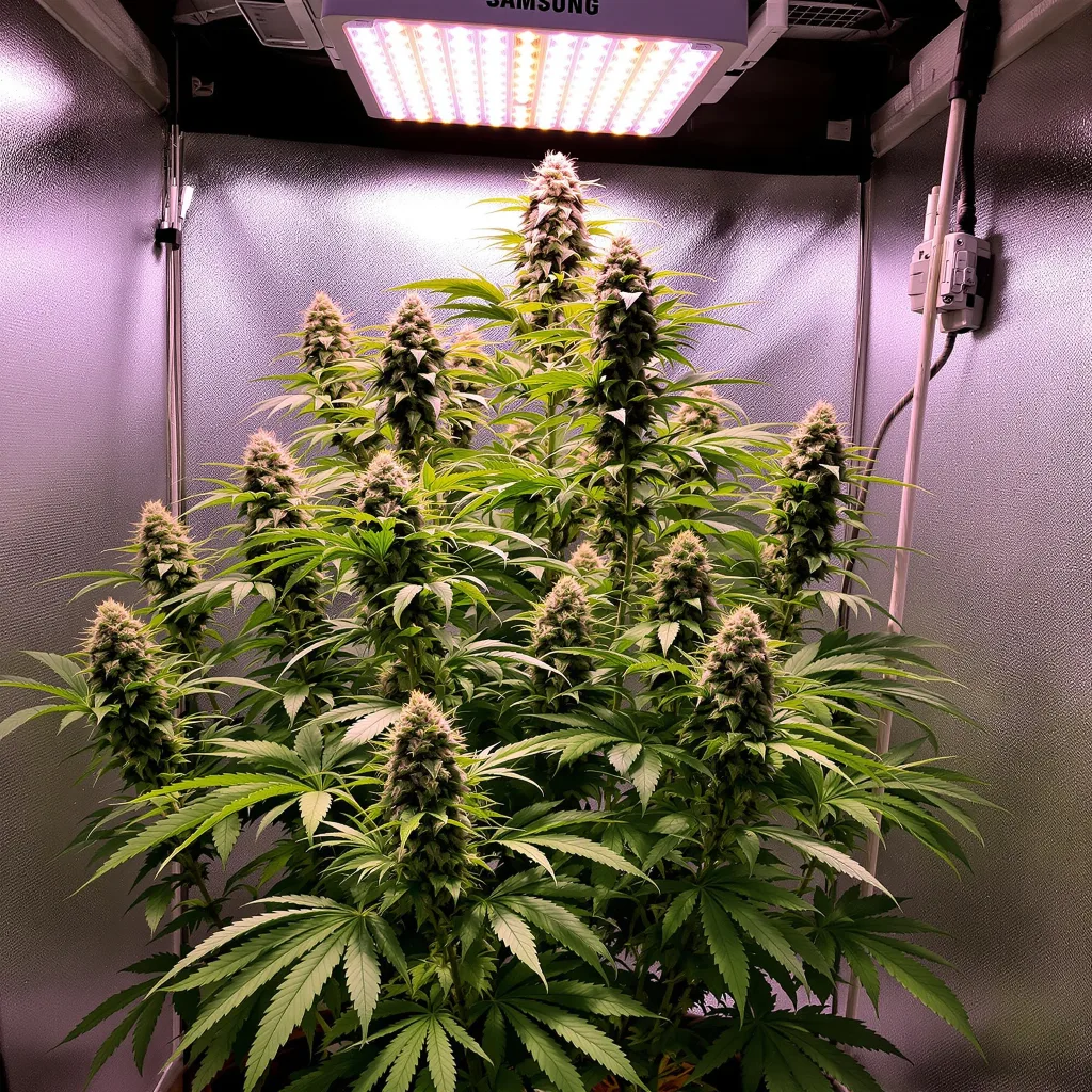 Planta de cannabis Super Green Crack en fase de floración — 150-200 cm feminizada
