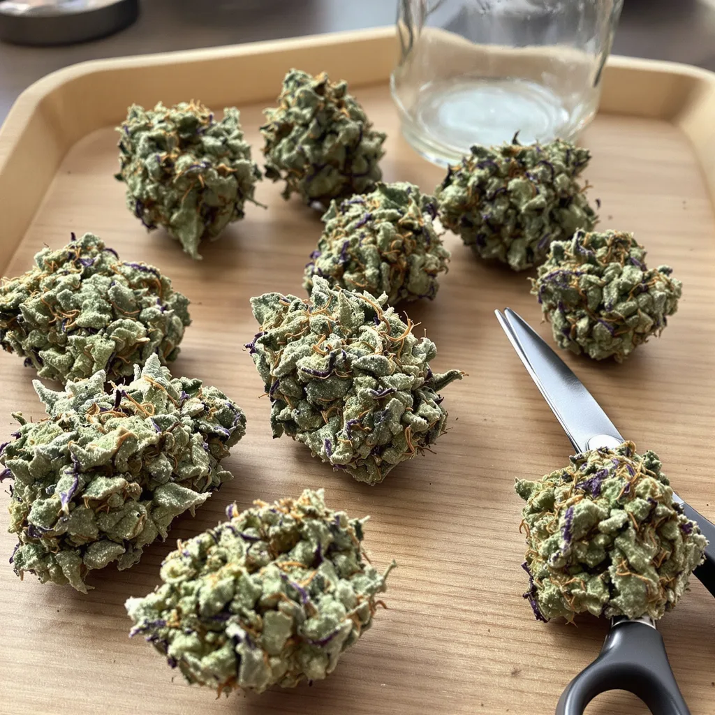 Super Jack 60% indica / 40% sativa — flor con tricomas visibles