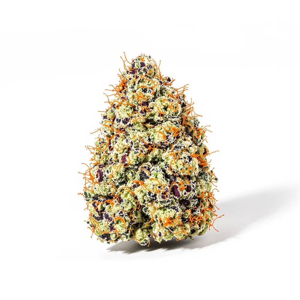 Super Jack 60% indica / 40% sativa — flor con tricomas visibles