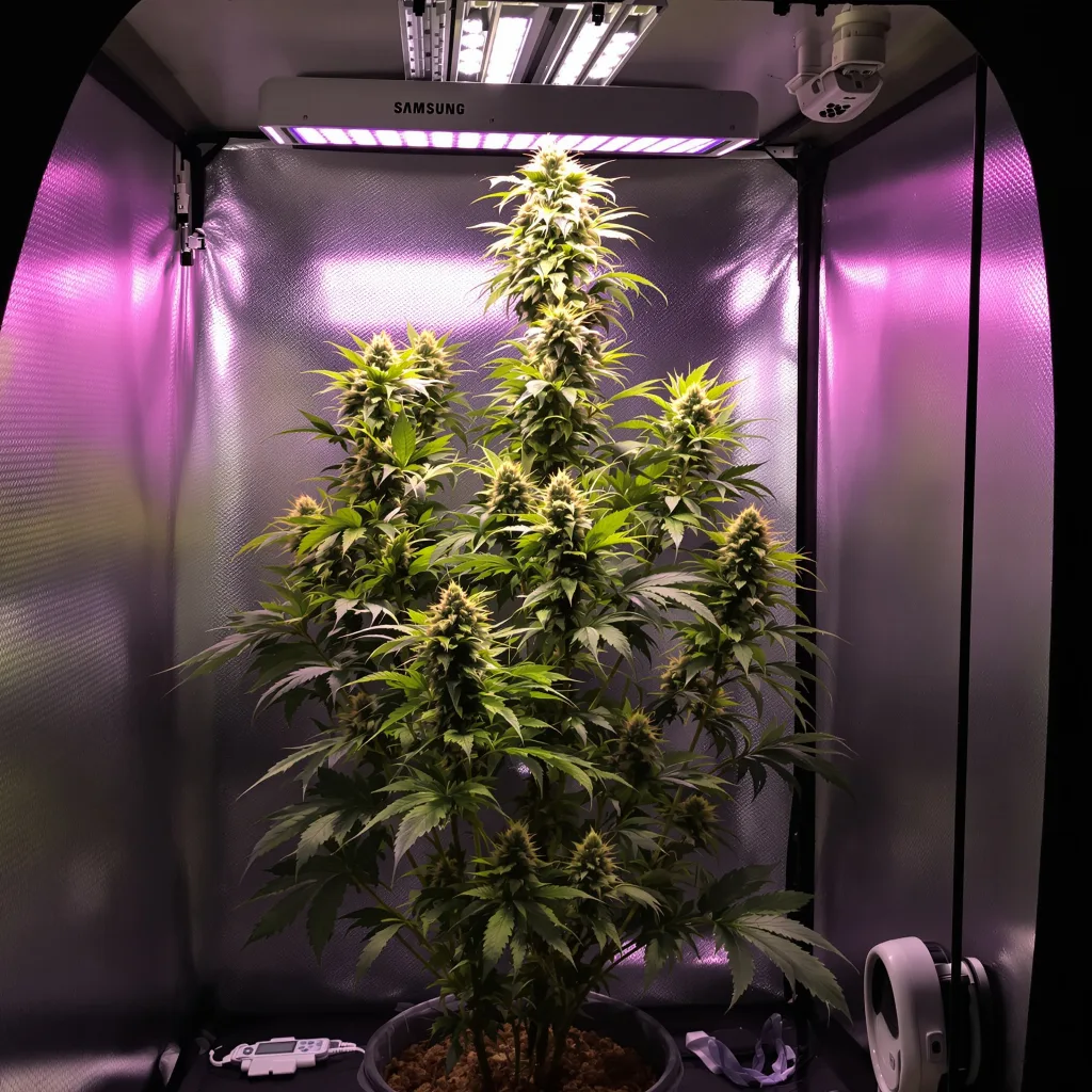 Planta de cannabis Super Lemon Haze en fase de floración — 150-200 cm feminizada