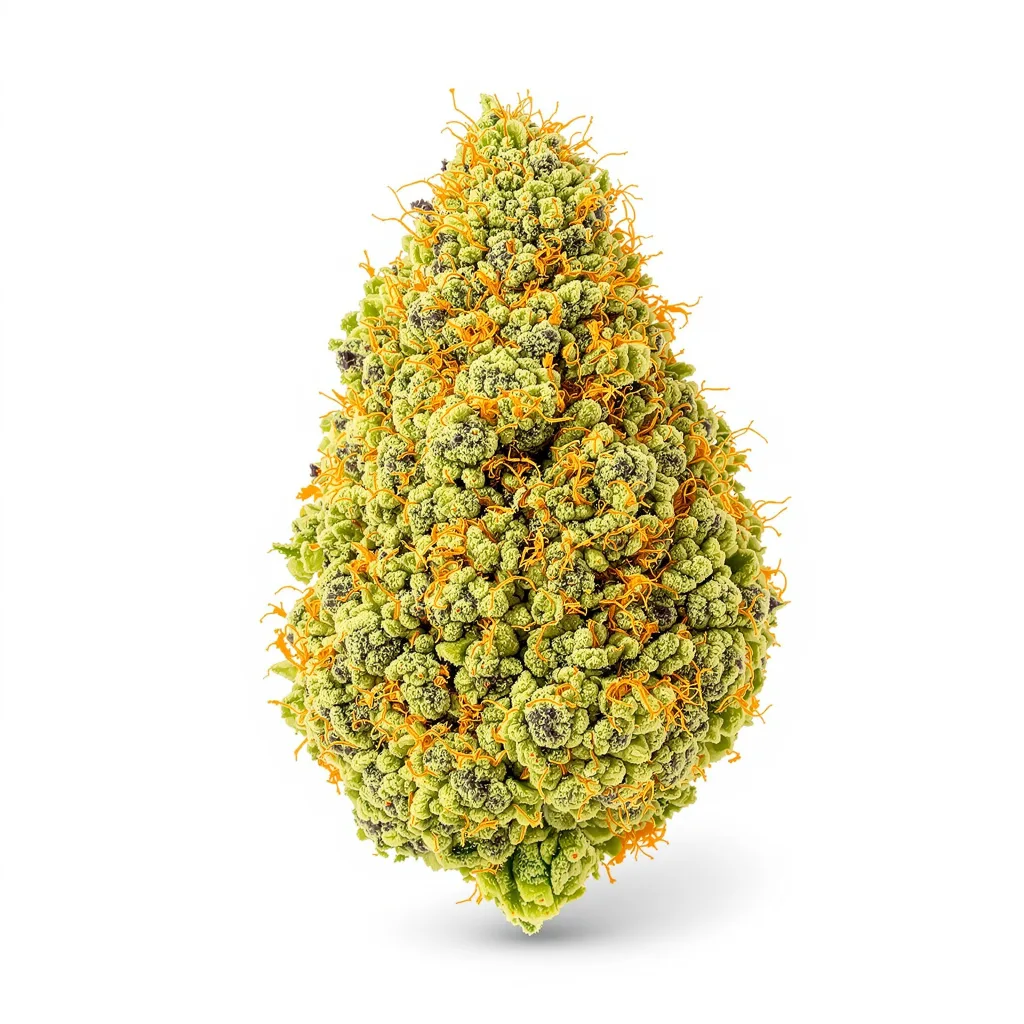 Super Lemon Haze 14% indica / 86% sativa — flor con tricomas visibles