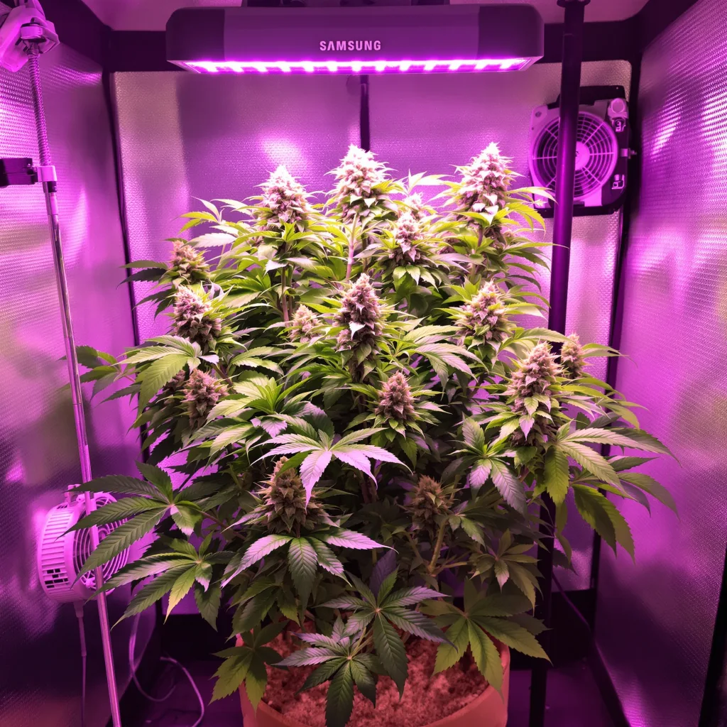 Planta de cannabis Super Skunk en fase de floración — 60-100 cm autofloración