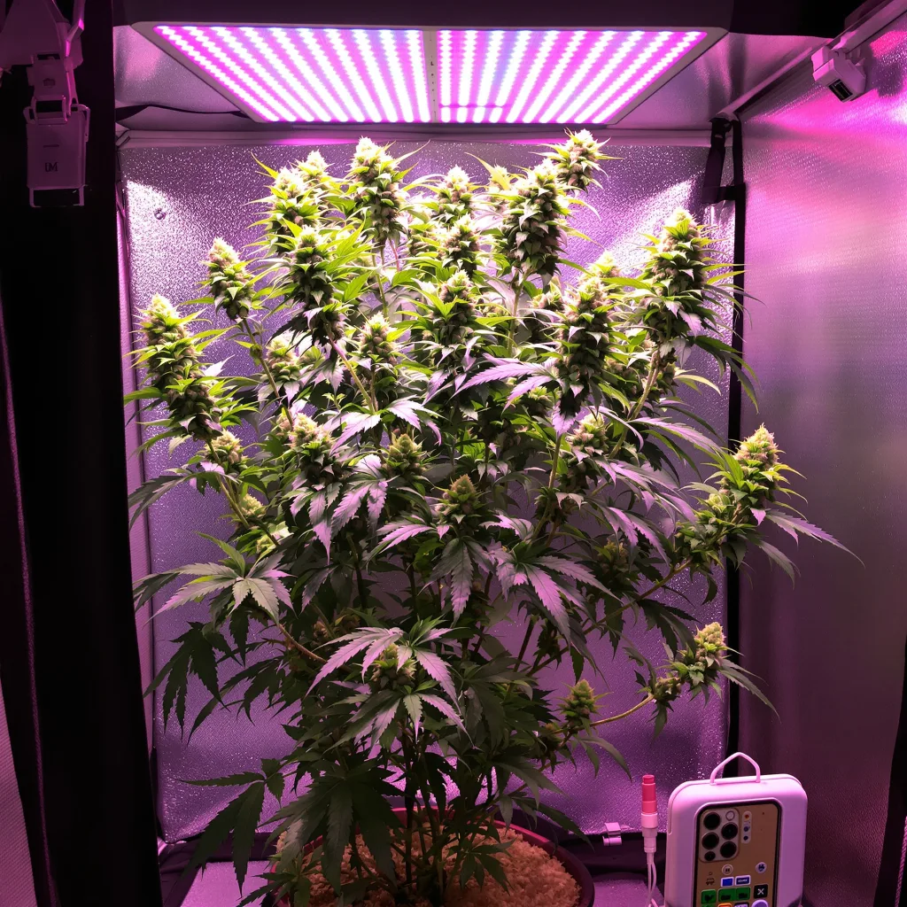 Planta de cannabis Super Snow Dog en fase de floración — 120-180 cm feminizada