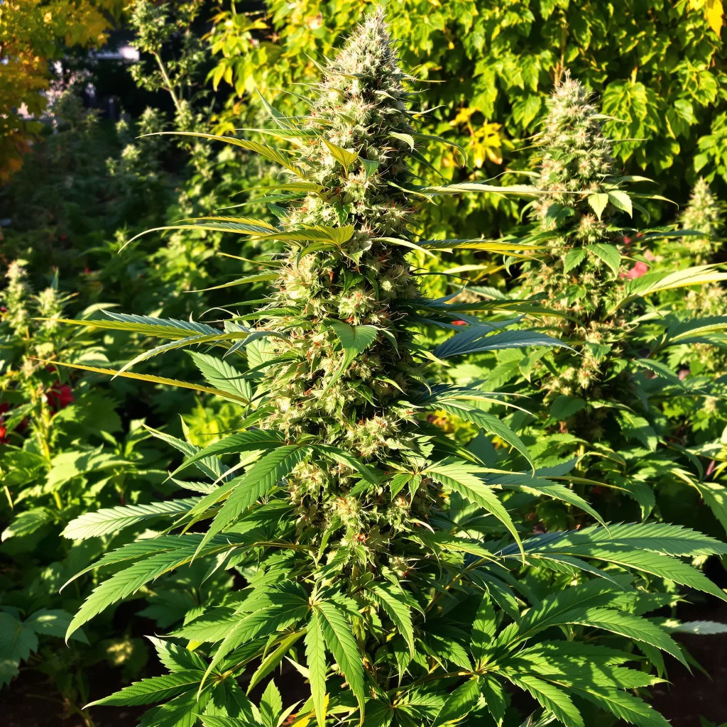 Super Snow Dog 54% indica / 46% sativa — flor con tricomas visibles