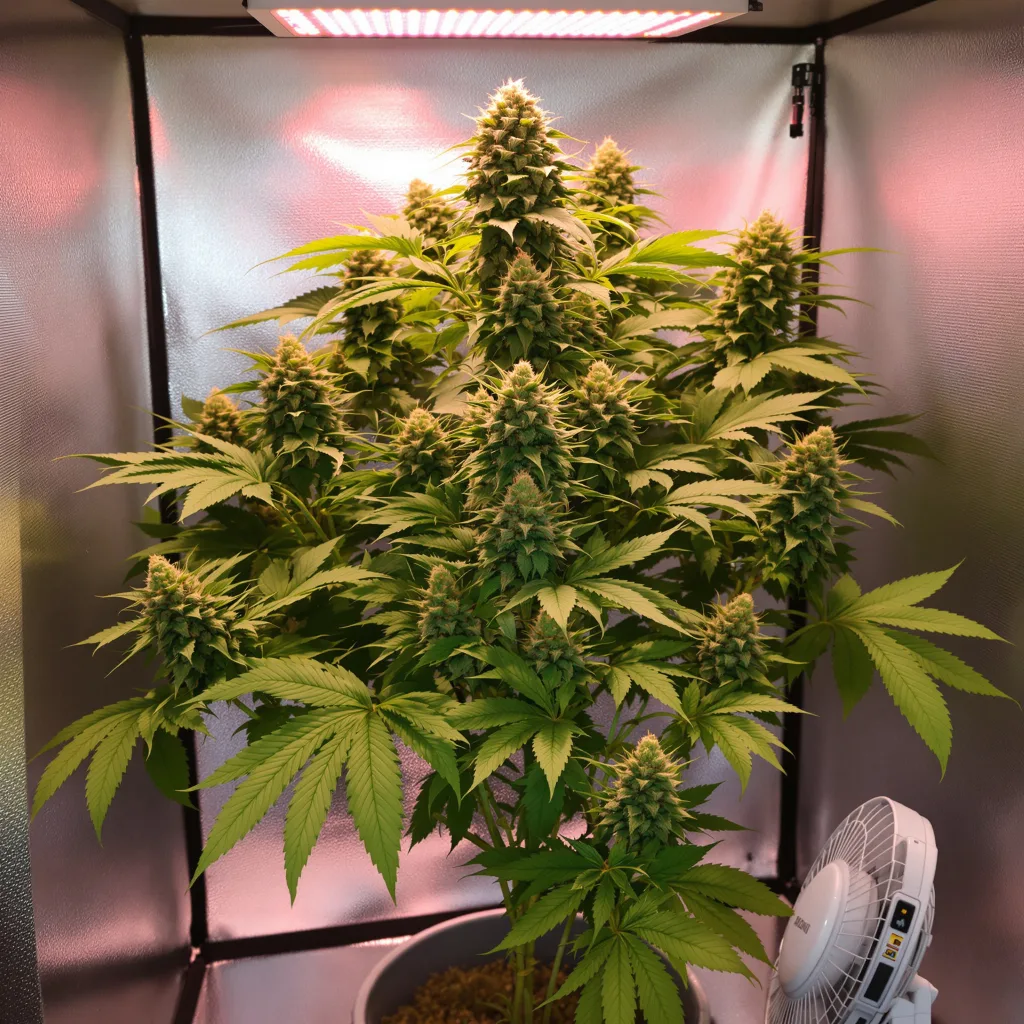 Planta de cannabis Supergirl en fase de floración — 60-100 cm autofloración
