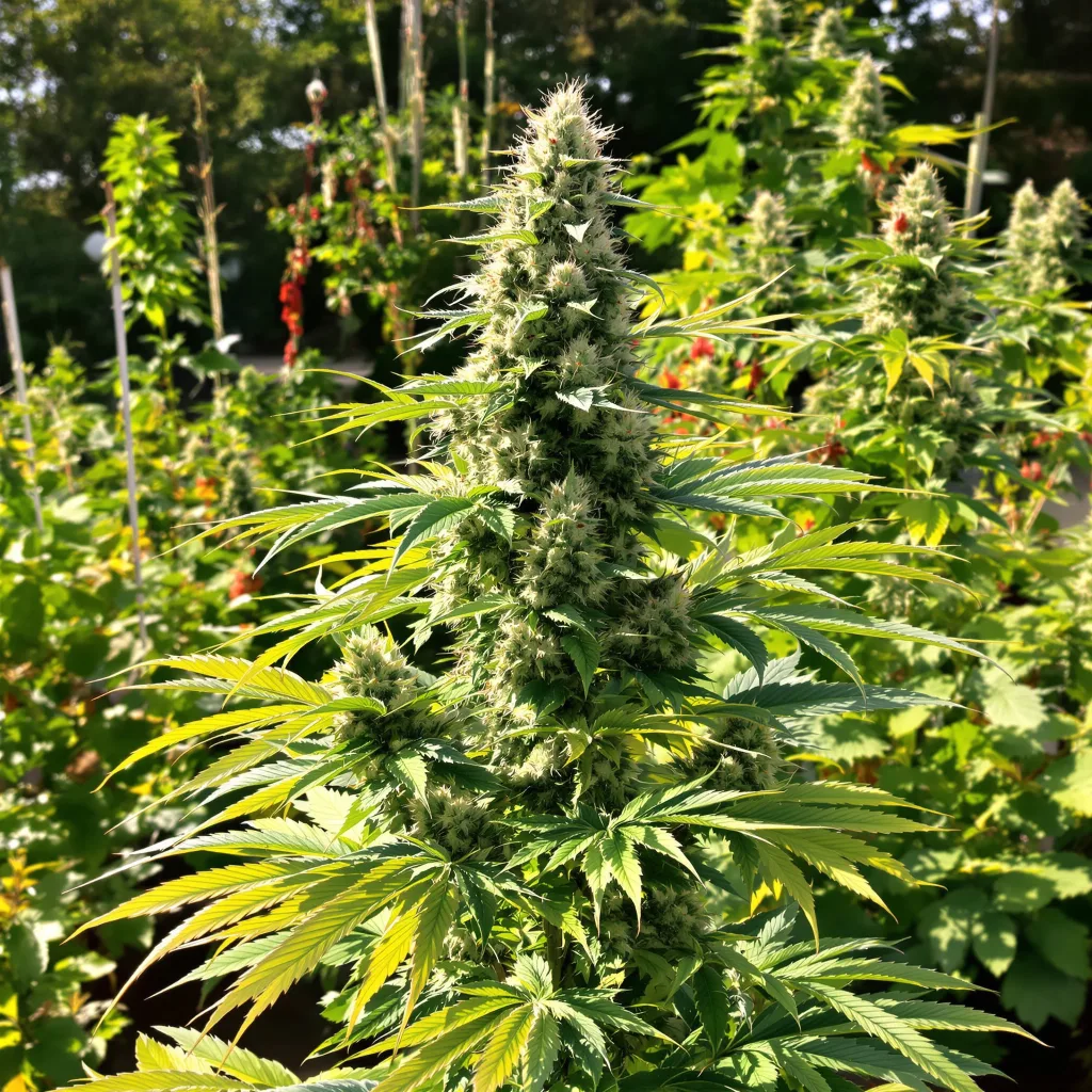 Superglue 52% indica / 48% sativa — flor con tricomas visibles