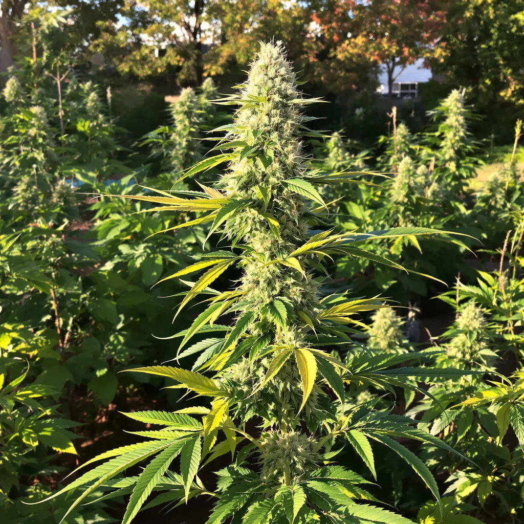 Superglue 52% indica / 48% sativa — flor con tricomas visibles