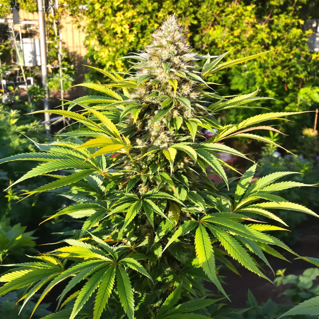 Sweet and Sour Widow CBD 50% indica / 50% sativa — flor con tricomas visibles