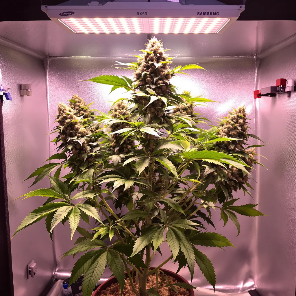 Planta de cannabis Sweet and Sour Widow en fase de floración — 90-130 cm feminizada