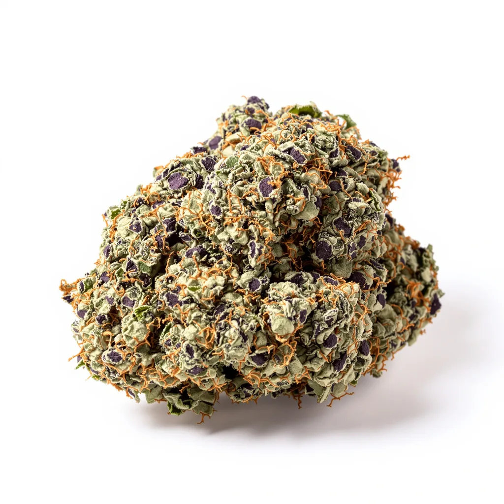 Sweet and Sour Widow 70% indica / 30% sativa — flor con tricomas visibles