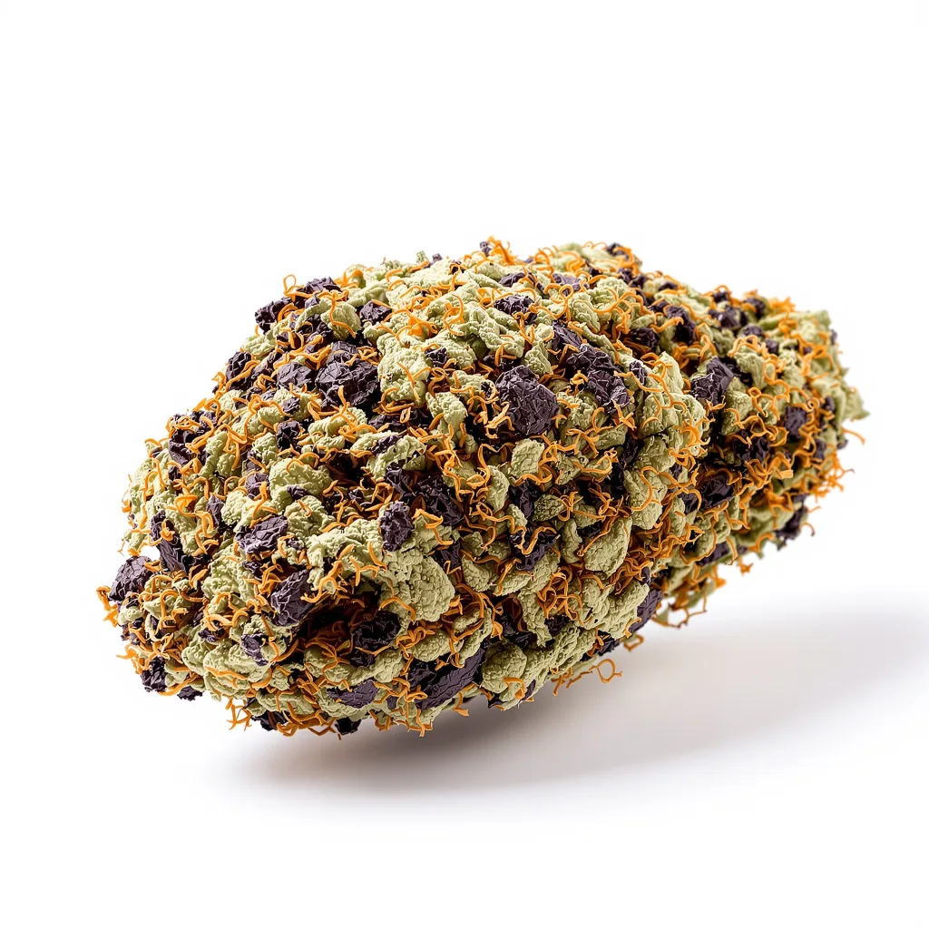 Sweet Baby Jane 82% indica / 18% sativa — flor con tricomas visibles