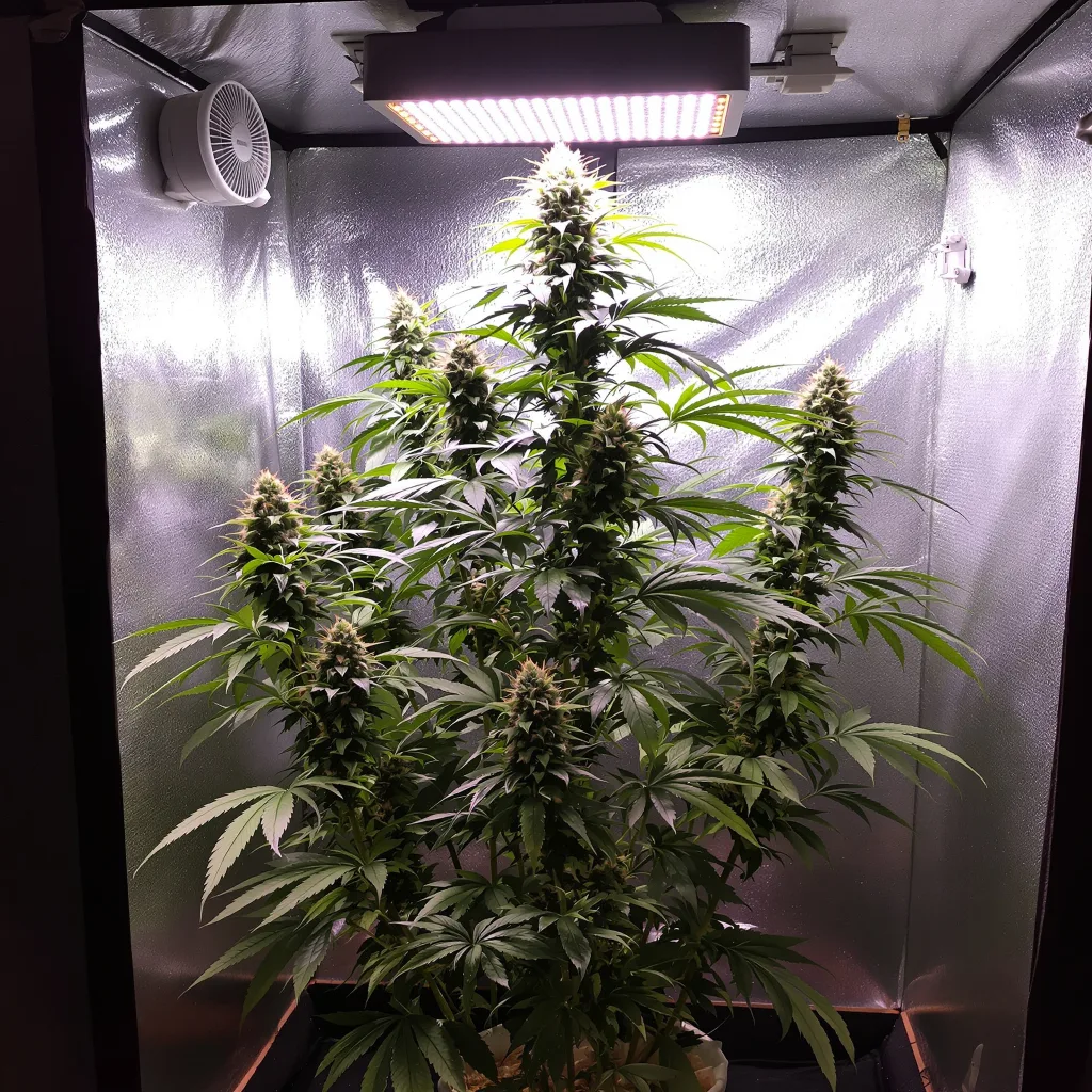 Planta de cannabis Sweet Cheese en fase de floración — 150-200 cm feminizada