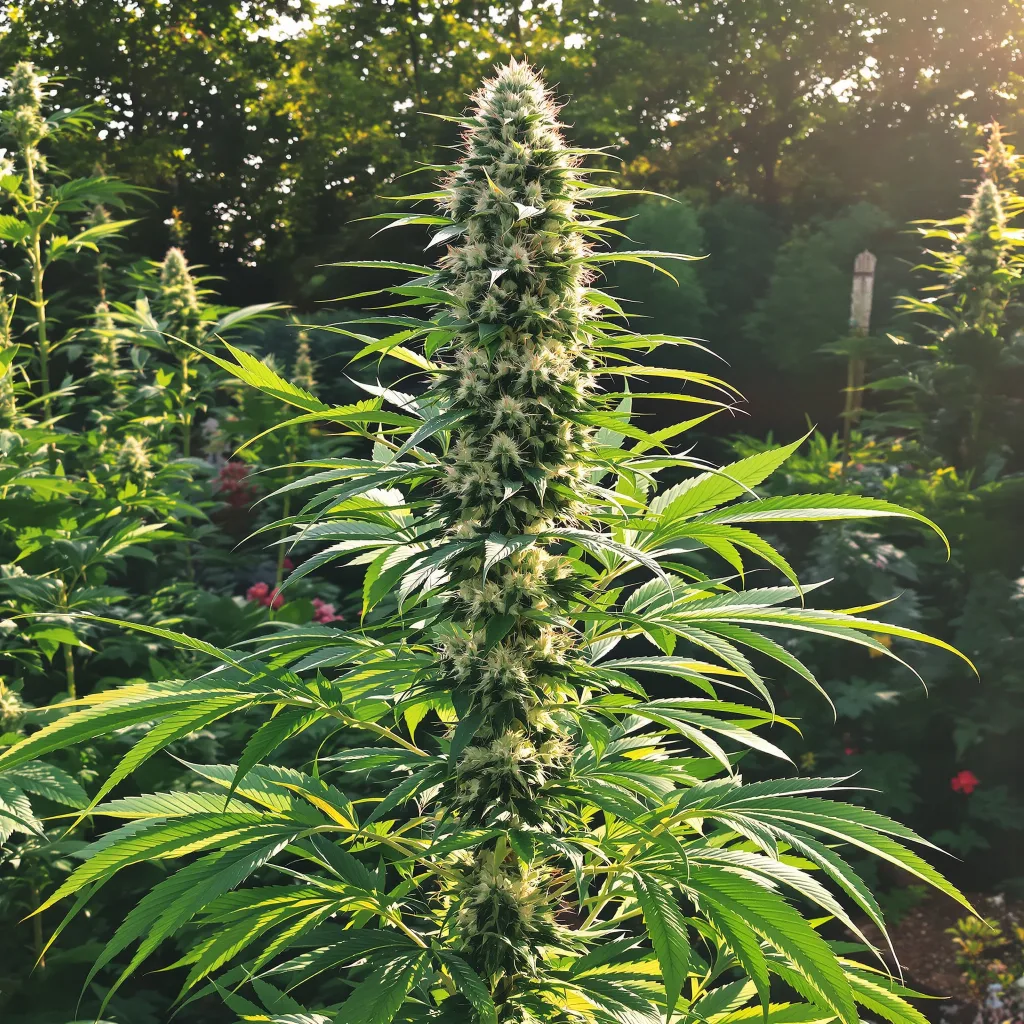 Sweet Diesel 14% indica / 86% sativa — flor con tricomas visibles