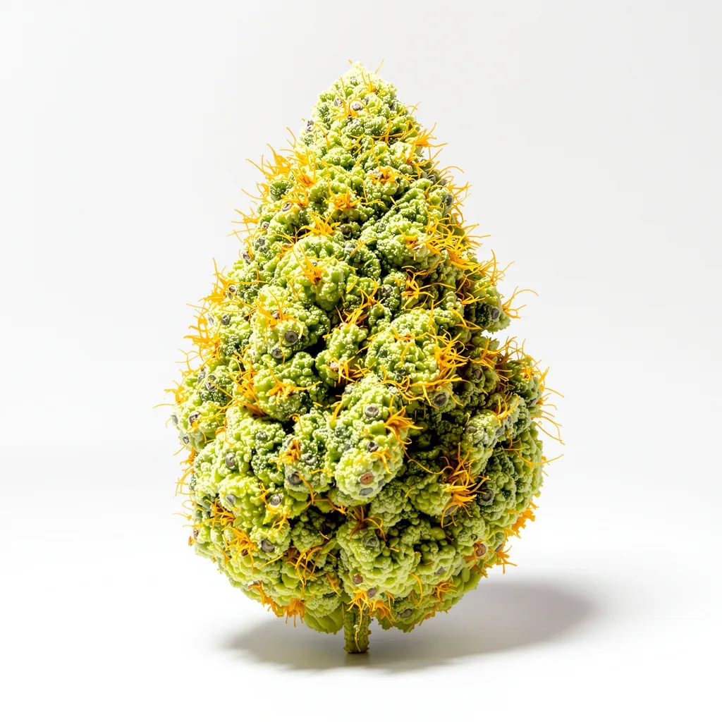 Sweet Diesel 14% indica / 86% sativa — flor con tricomas visibles