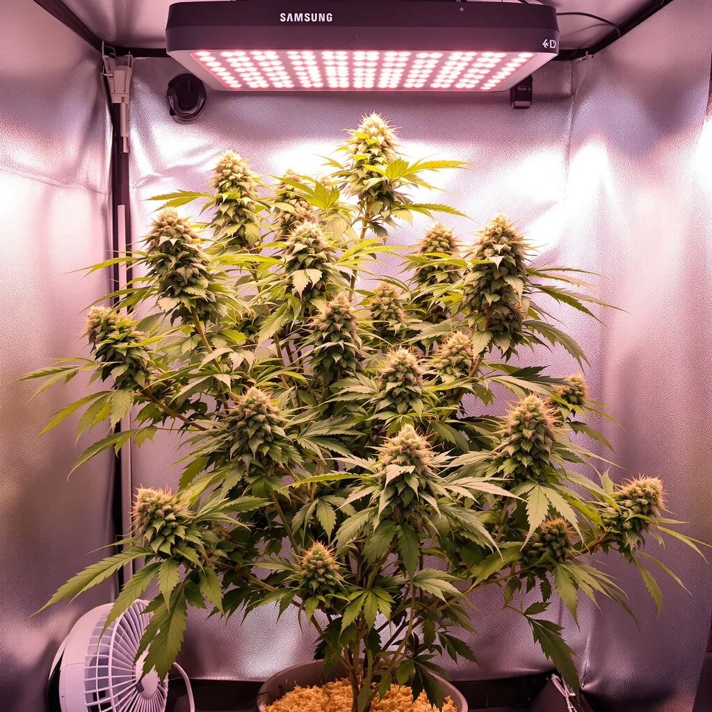 Planta de cannabis Sweet Nina en fase de floración — 60-100 cm autofloración