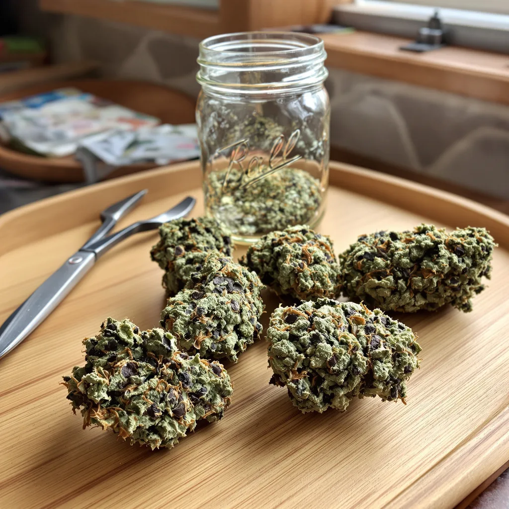 Sweet ZZ 85% indica / 15% sativa — flor con tricomas visibles