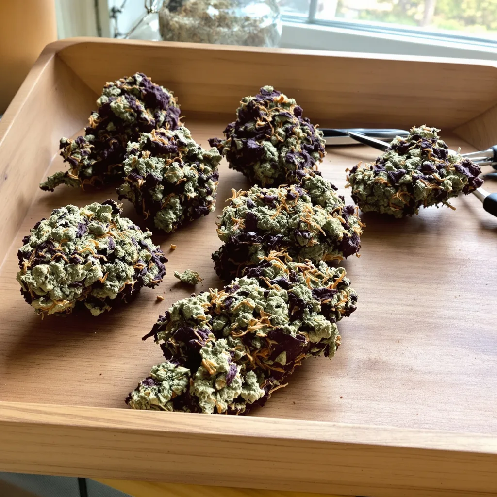 Sweet ZZ 85% indica / 15% sativa — flor con tricomas visibles