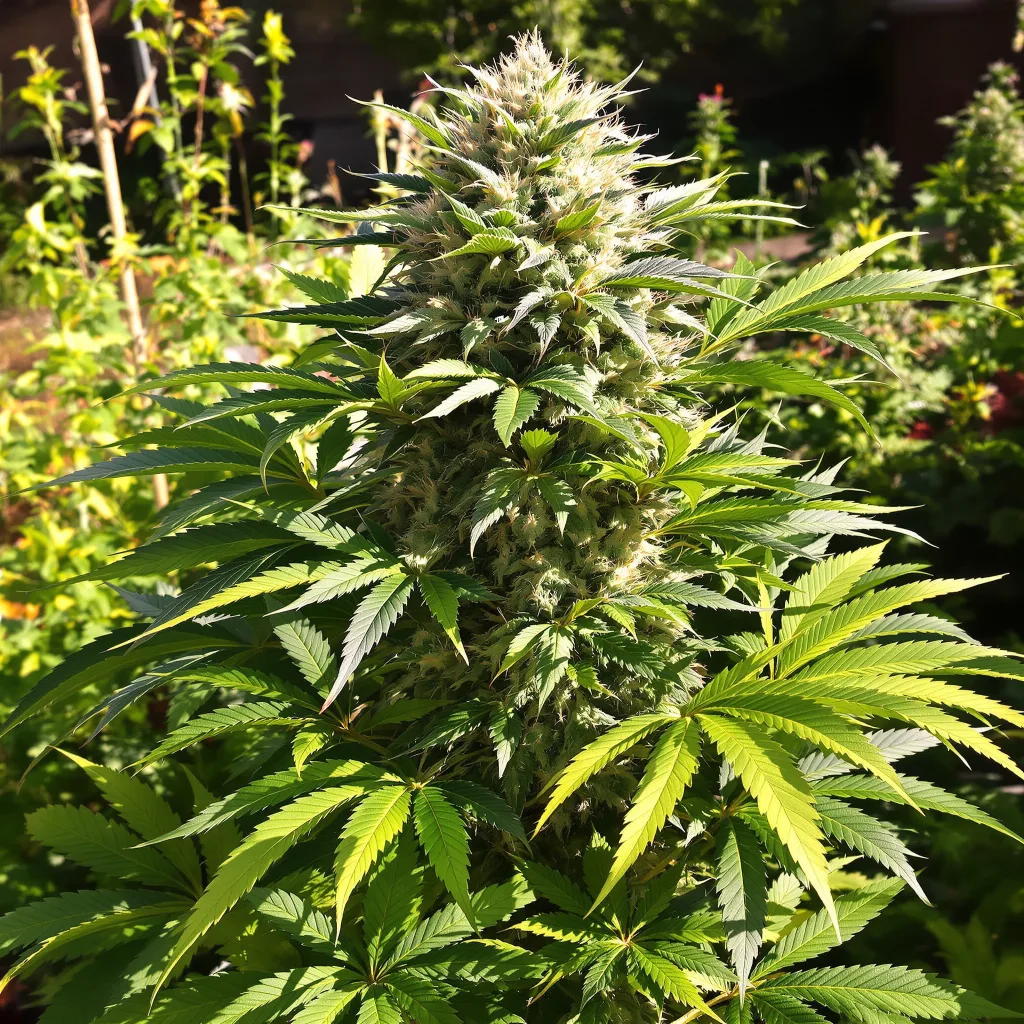 Swiss 72% indica / 28% sativa — flor con tricomas visibles