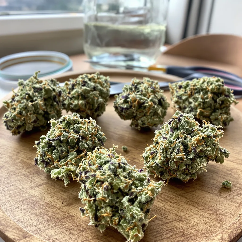 Tahoe OG 50% indica / 50% sativa — flor con tricomas visibles
