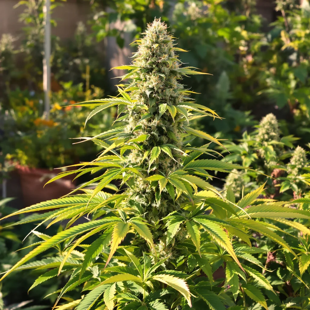 Tahoe OG 50% indica / 50% sativa — flor con tricomas visibles