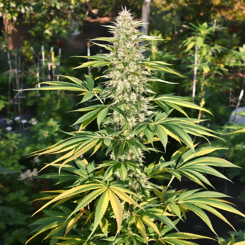 Tahoe OG Kush 62% indica / 38% sativa — flor con tricomas visibles