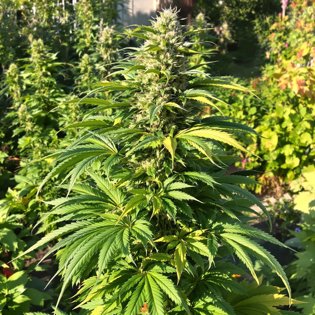 Tangerine Kush 70% indica / 30% sativa — flor con tricomas visibles