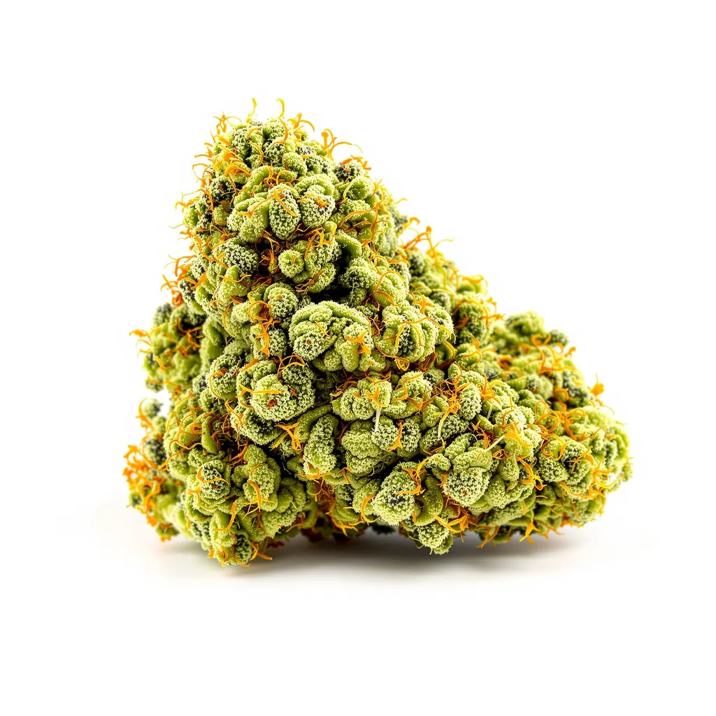 Tangerine Power 50% indica / 75% sativa — flor con tricomas visibles