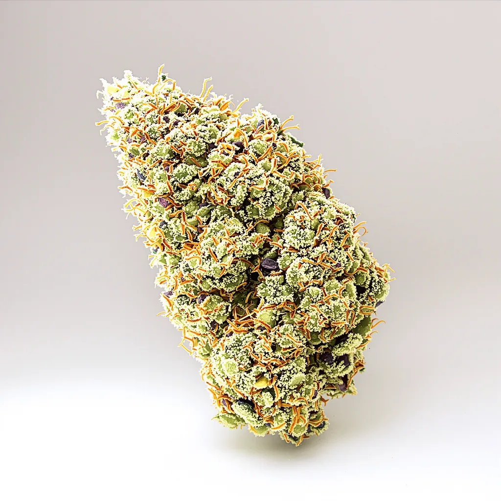 Tangie Dream Book 36% indica / 64% sativa — flor con tricomas visibles