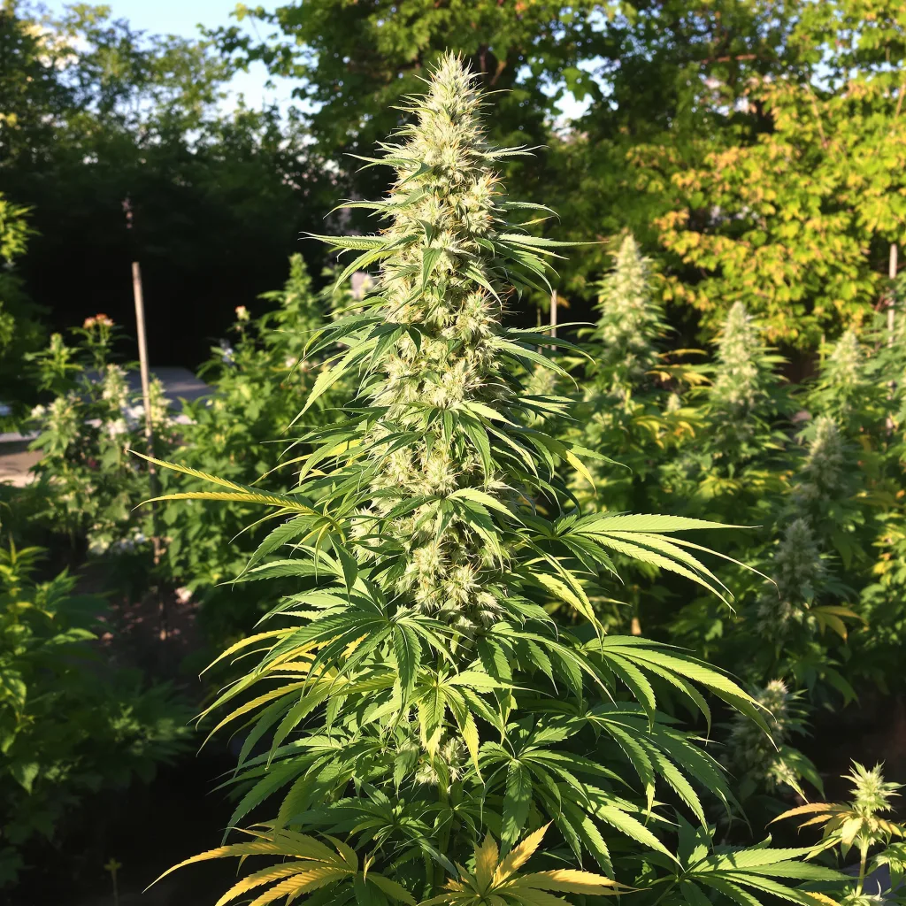 Tangie 18% indica / 82% sativa — flor con tricomas visibles