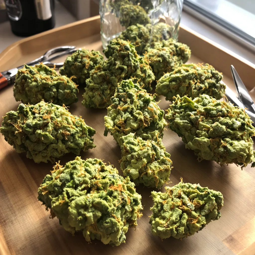 Tangilope 10% indica / 90% sativa — flor con tricomas visibles