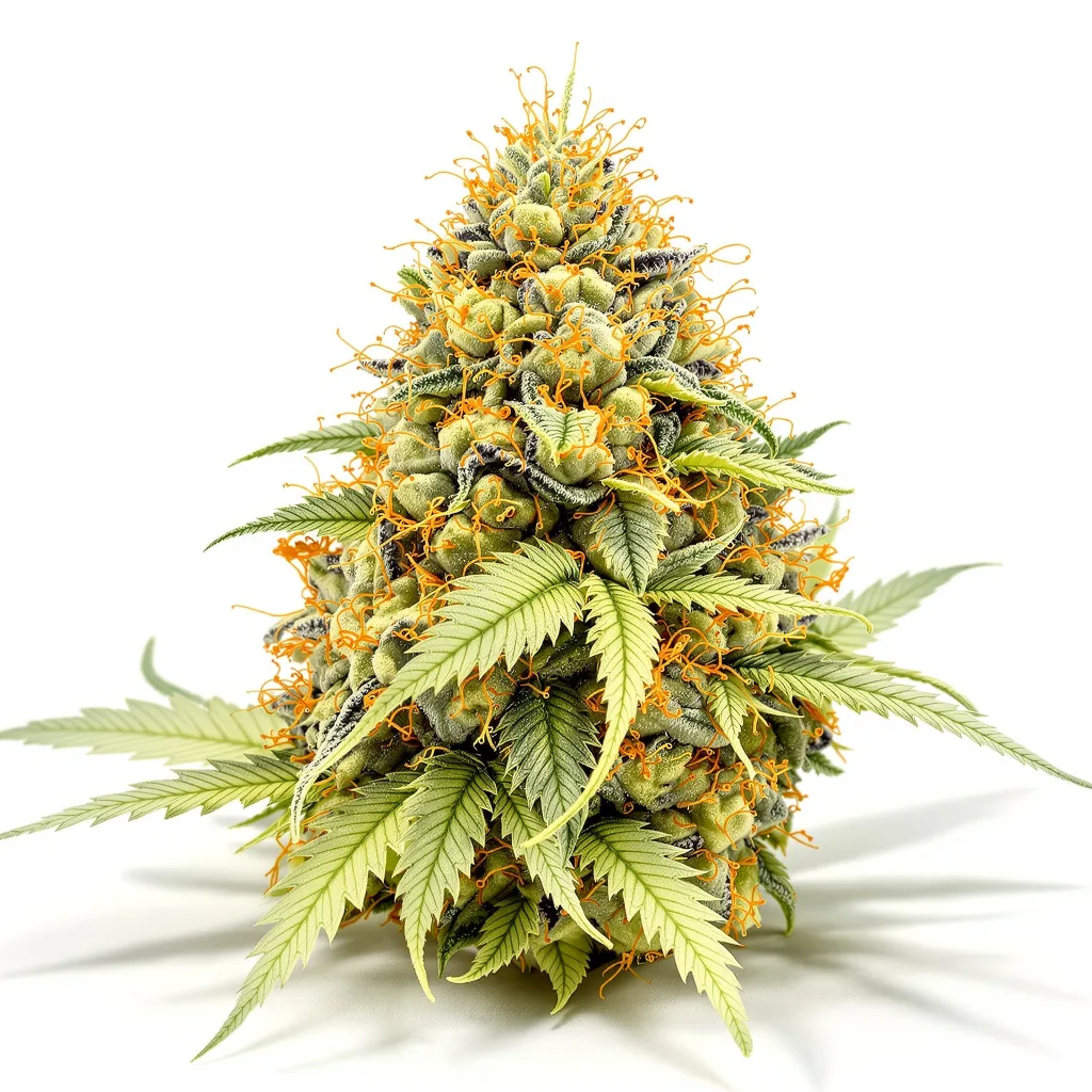 Tangilope 10% indica / 90% sativa — flor con tricomas visibles