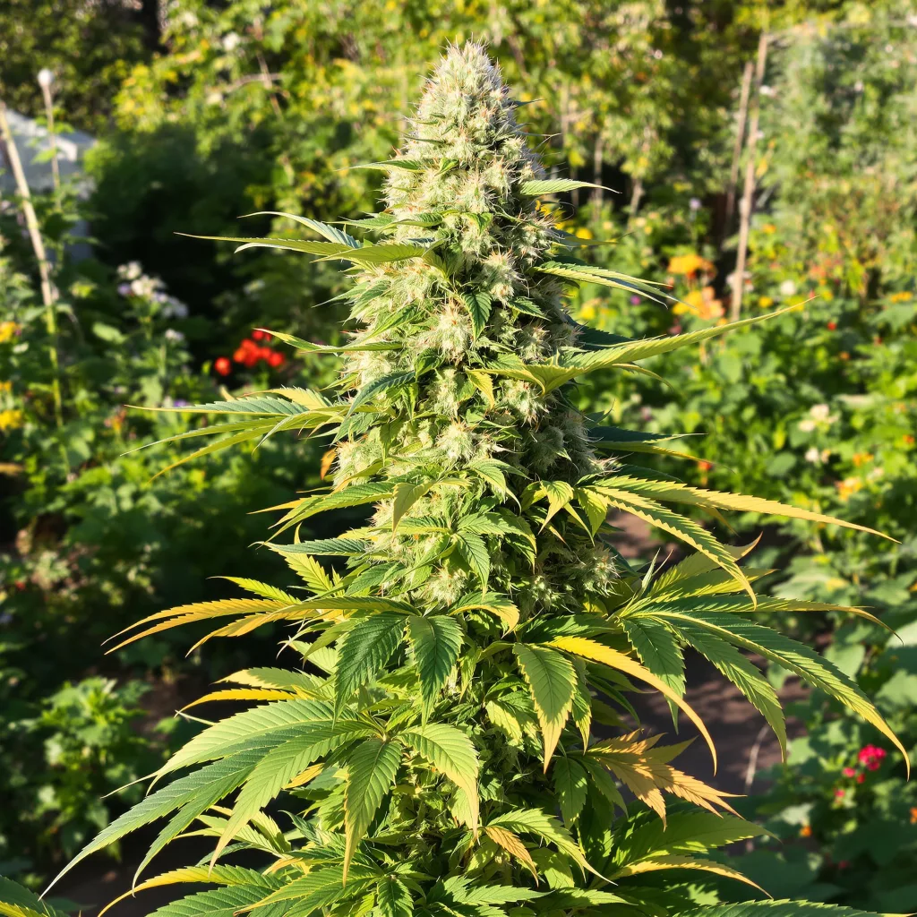 Tembo Kush 46% indica / 54% sativa — flor con tricomas visibles