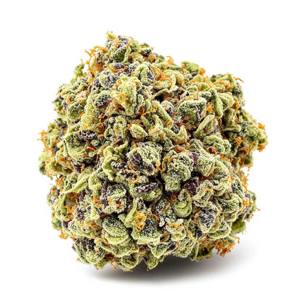 Tembo Kush 46% indica / 54% sativa — flor con tricomas visibles
