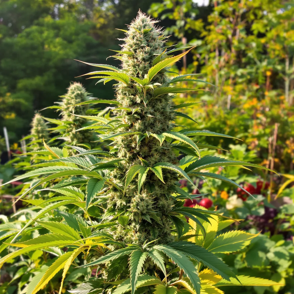 Tembo Kush 46% indica / 54% sativa — flor con tricomas visibles