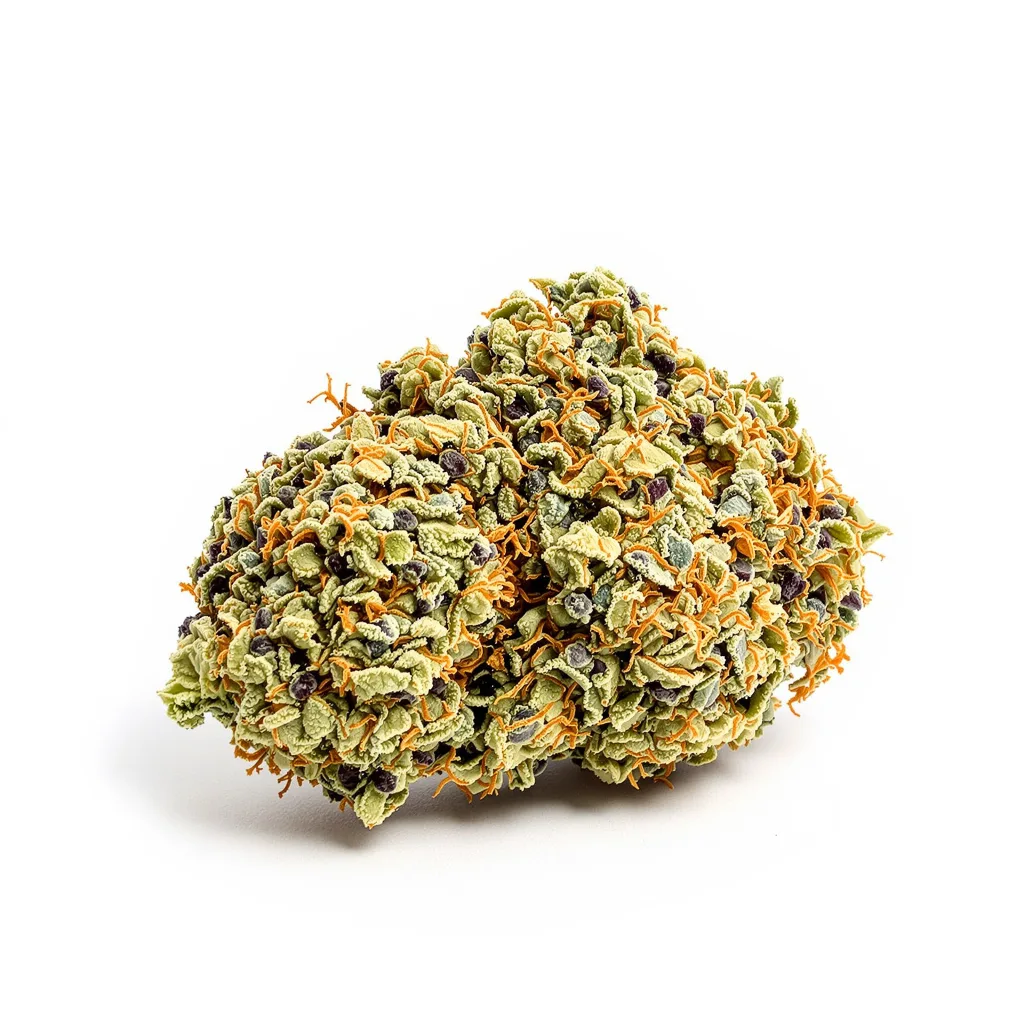 Tembo Kush 46% indica / 54% sativa — flor con tricomas visibles