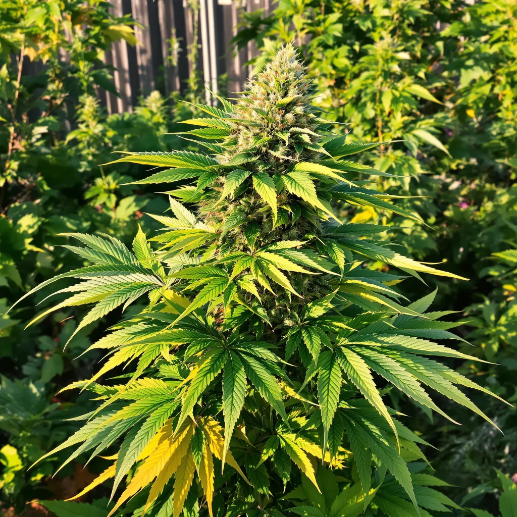 Terminator OG 70% indica / 30% sativa — flor con tricomas visibles