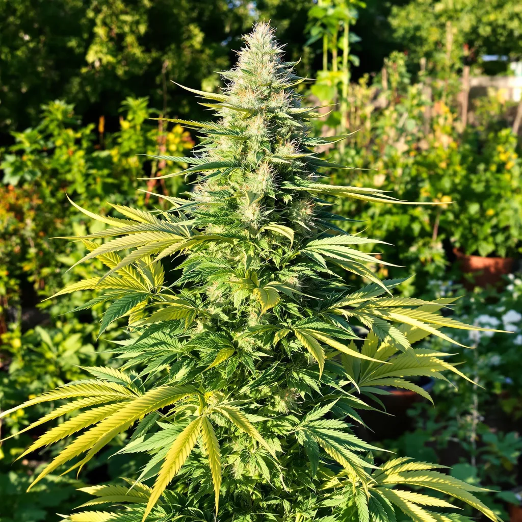 THC Bomb 60% indica / 40% sativa — flor con tricomas visibles