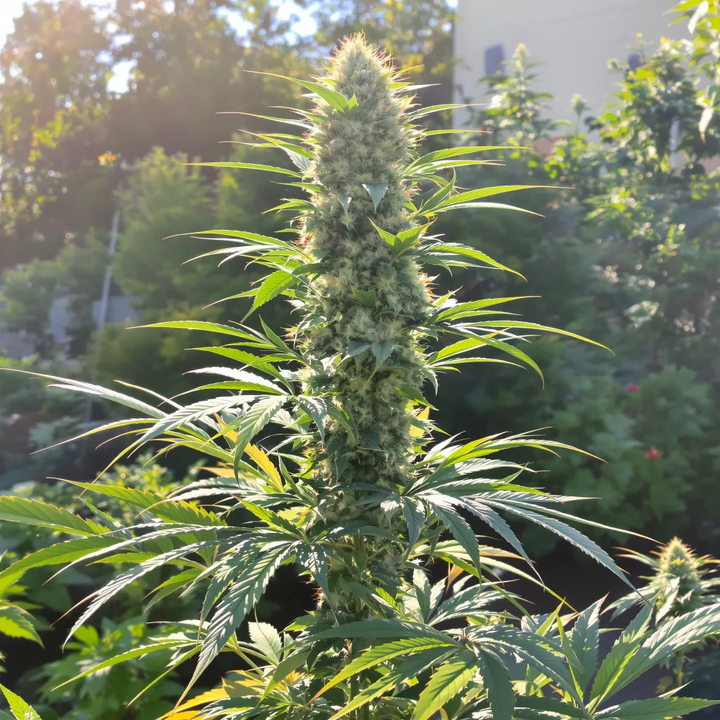 THC Bomb 60% indica / 40% sativa — flor con tricomas visibles