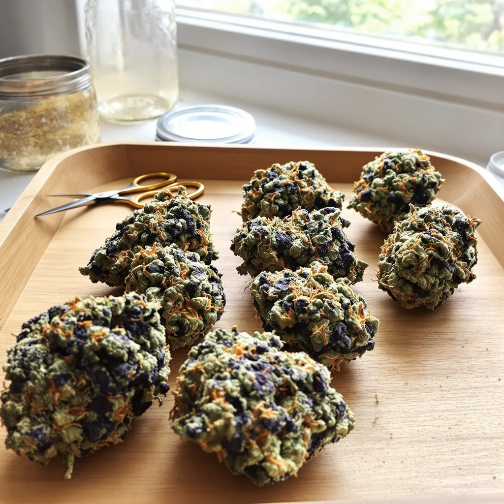 The OX 83% indica / 17% sativa — flor con tricomas visibles
