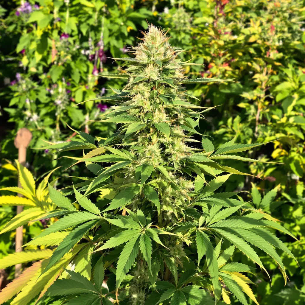 The OX 83% indica / 17% sativa — flor con tricomas visibles