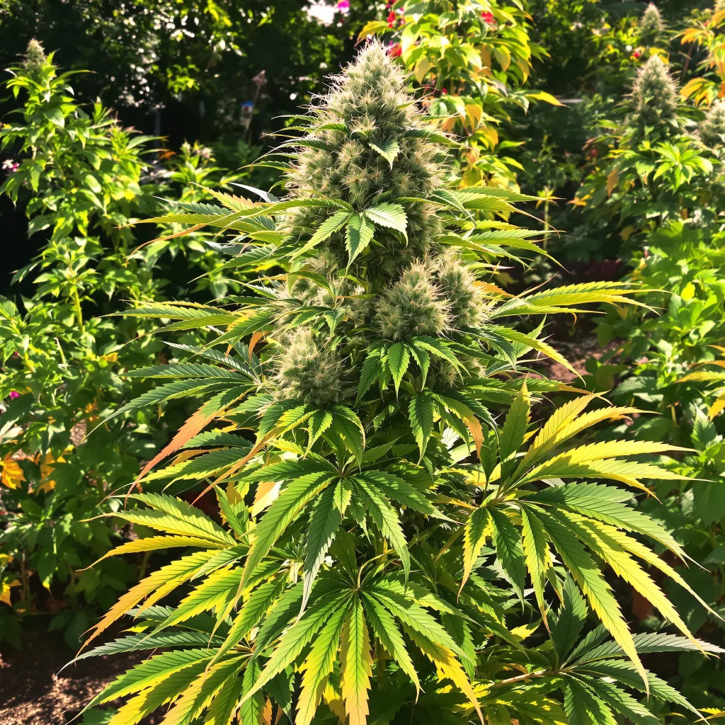 The Sister 77% indica / 23% sativa — flor con tricomas visibles