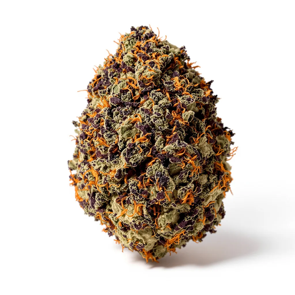 The Sister 77% indica / 23% sativa — flor con tricomas visibles