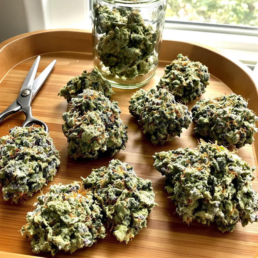 The Truth 40% indica / 60% sativa — flor con tricomas visibles