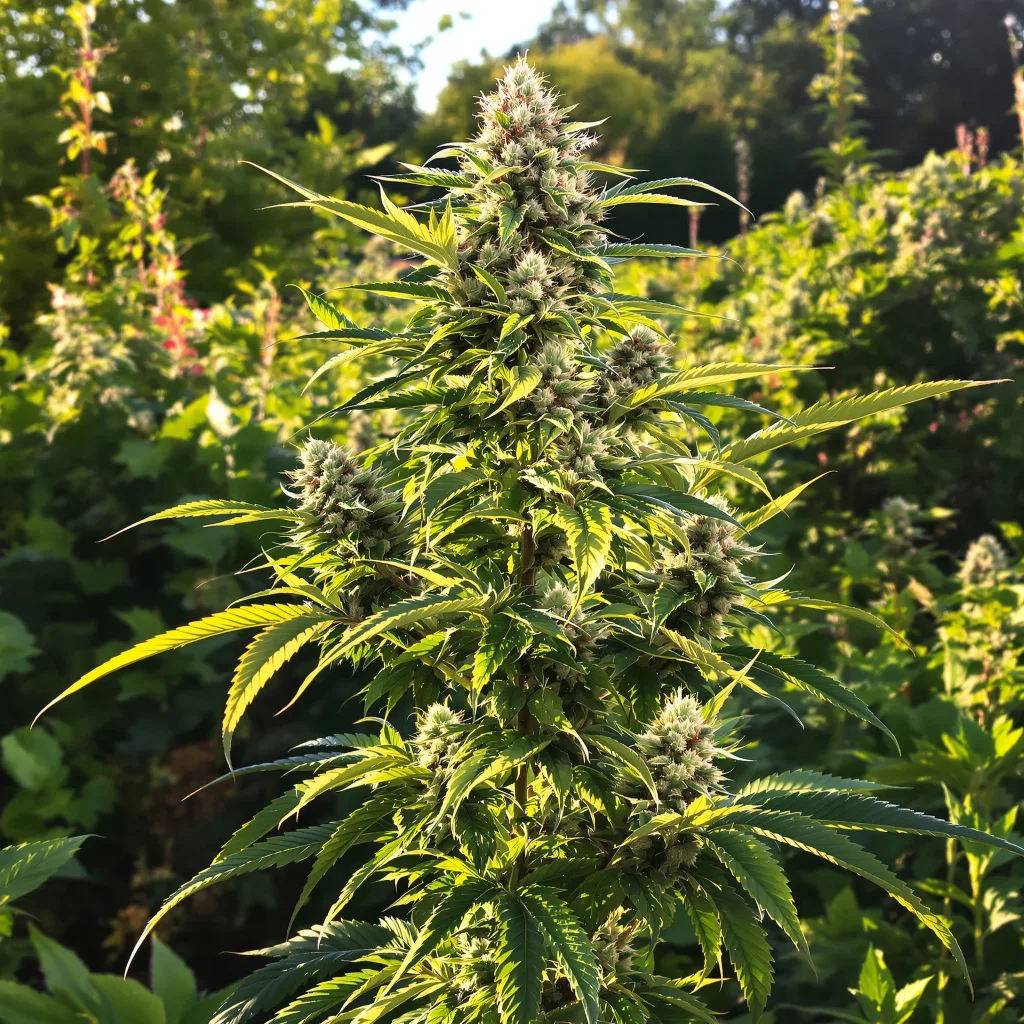The Truth 40% indica / 60% sativa — flor con tricomas visibles