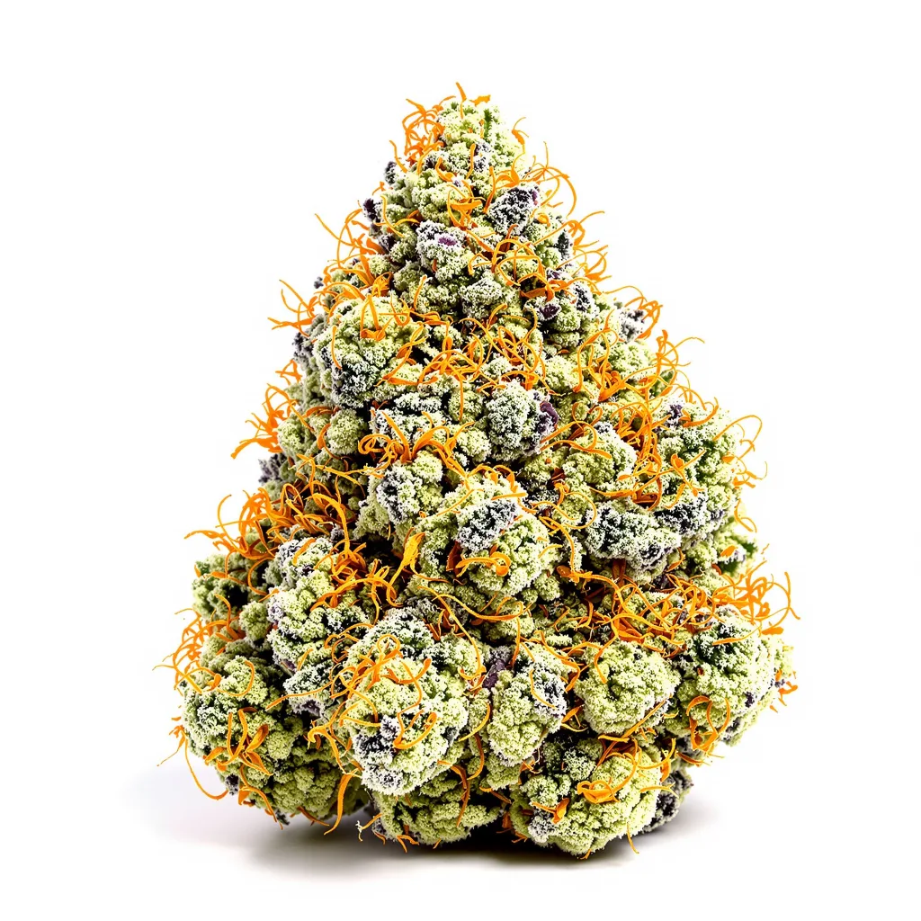 The Truth 40% indica / 60% sativa — flor con tricomas visibles