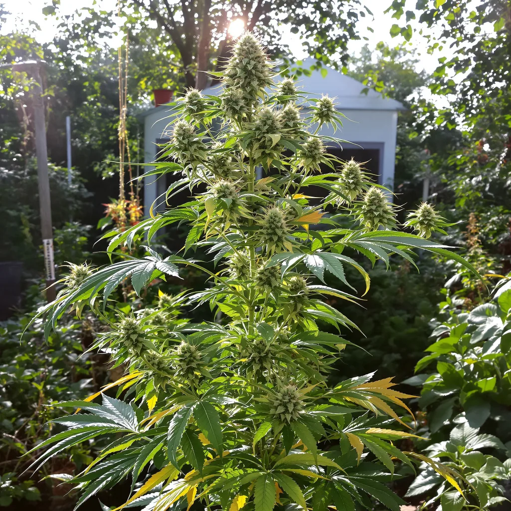 Thin Mint GSC 50% indica / 40% sativa — flor con tricomas visibles